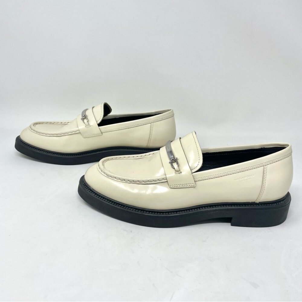 Vagabond Leather Cream Loafers Sz 39
